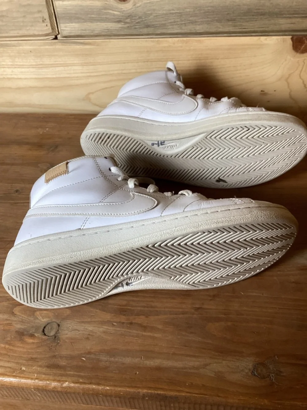 Nike White and Cream High-Top Sneakers - Picture 4 of 4